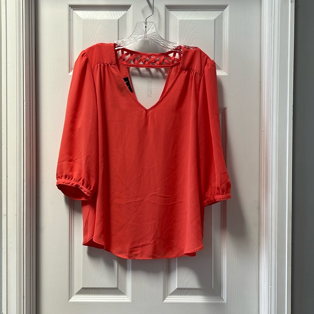 Coral mid sleeve top blouse xl